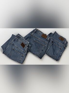 Vintage LL Bean Mom Jeans Lot of 3 Relaxed Fit High Rise Denim Jeans 33x32 USA